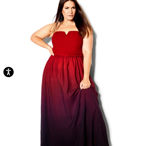 Ombré Lust Maxi Dress - Ruby - Size XXL/24 - Picture 2 of 14
